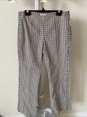 Sonia Ryliel Checked Trousers with metal details along the side, size 38/ 4